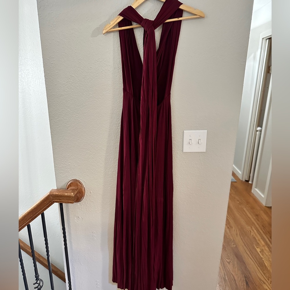 Lulu’s Tricks of the Trade Convertible Maxi Dress - Burgundy - Size XS - Picture 7 of 8